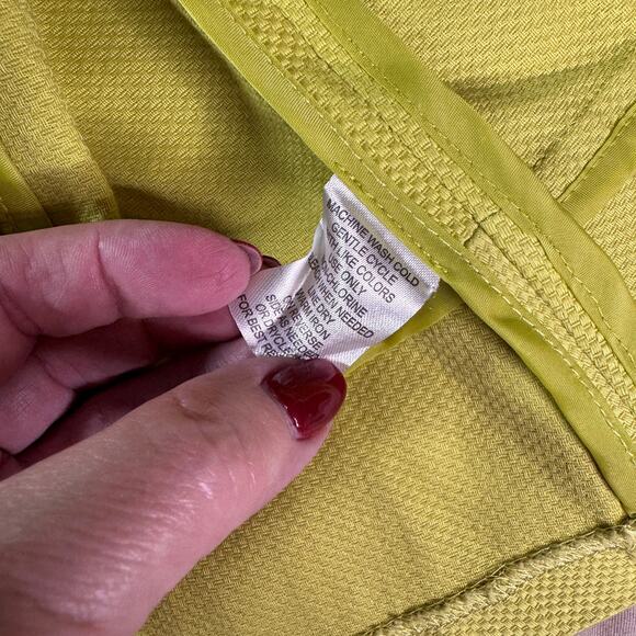 Sunny Leigh Women's sz 4 Chartreuse Jacket Open Front Stretch Textured - Picture 5 of 9